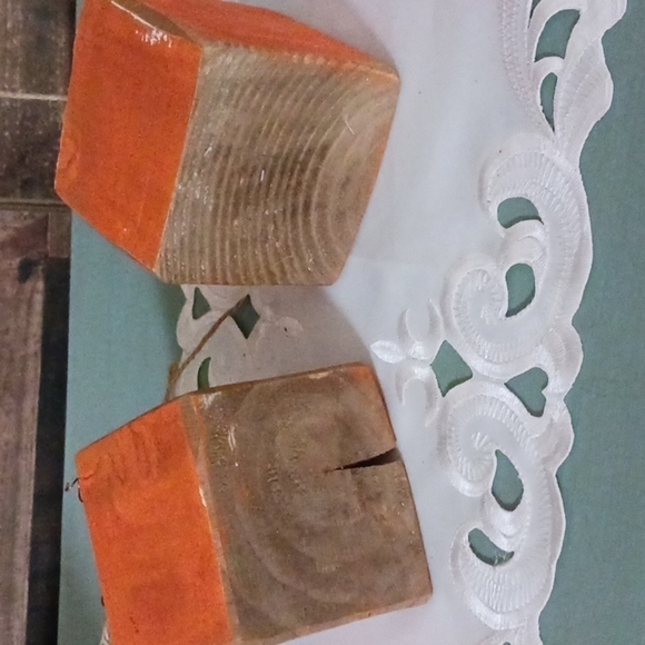 Pine Wood Painted Pumpkins Set of 2 - Picture 3 of 6